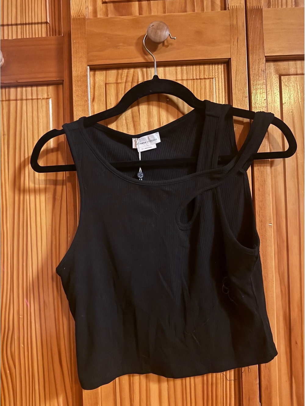Lovers + Friends black sleeveless crop top